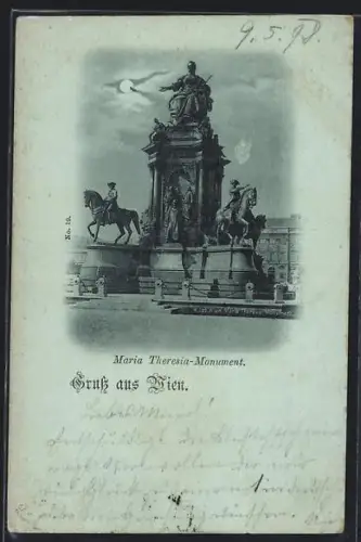 Mondschein-AK Wien, Maria Theresia-Monument