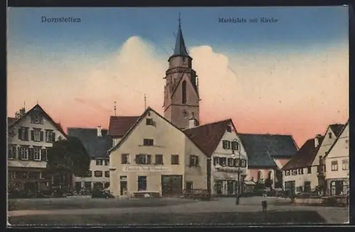 AK Dornstetten, Marktplatz mit Kirche
