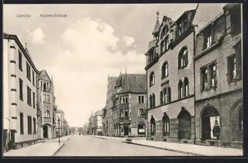AK Landau, Blick in die Kaiserstrasse