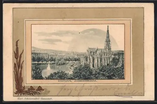 AK Stuttgart, Blick zur Johanniskirche