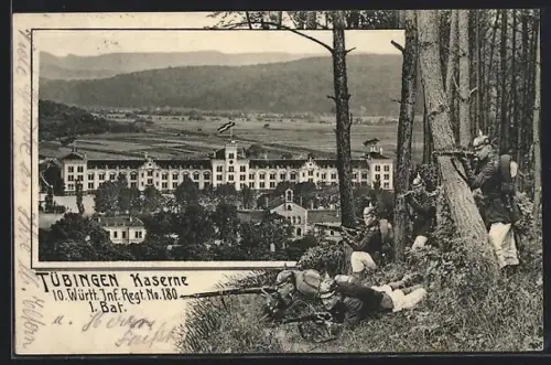AK Tübingen, Kaserne d. 10. Württ. Inf. Regt. No. 180, 1. Batl.