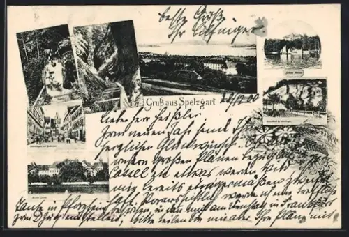 AK Spetzgart, Uferpartie, Blick in den Ort