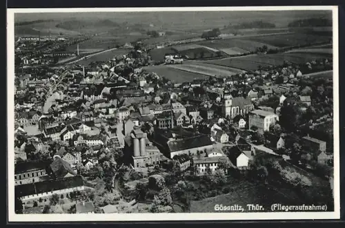 AK Gössnitz /Thür., Fliegeraufnahme des Ortes
