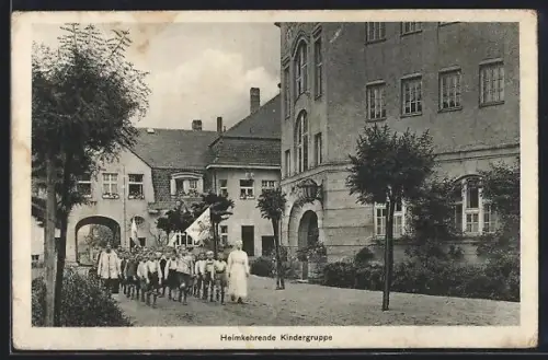 AK Störnstein, Kindererholungsheim Wöllershof, heimkehrende Kindergruppe