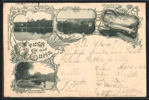 AK Eutin, Hôtel Holsteinische Schweiz, Totalansicht und Angelbrücke