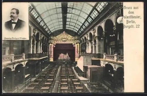 AK Berlin, Palasttheater, Innenansicht, Direktor Richard Winkler, Burgstr. 22