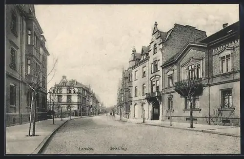 AK Landau, Westring, Strassenansicht, Wohnhäuser