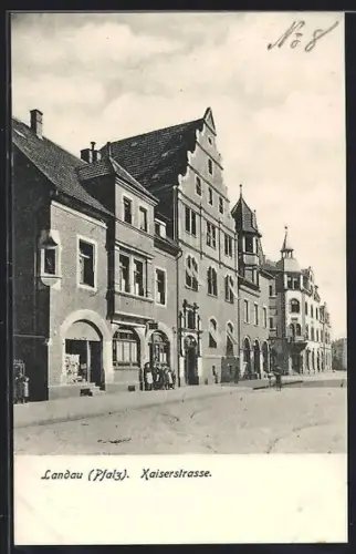 AK Landau /Pfalz, Blick in die Kaiserstrasse