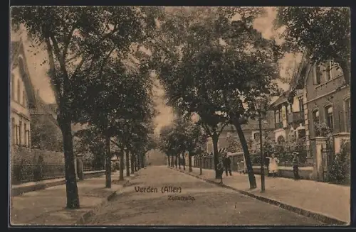 AK Verden /Aller, Zollstrasse mit Anwohnern