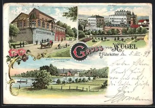 Lithographie Essen /Ruhr, Restaurant Hügel, Inh. L. Führkötter