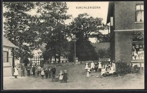 AK Kirchlengern, Strassenpartie mit Kindern
