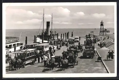 AK Norderney, Dampferankunft