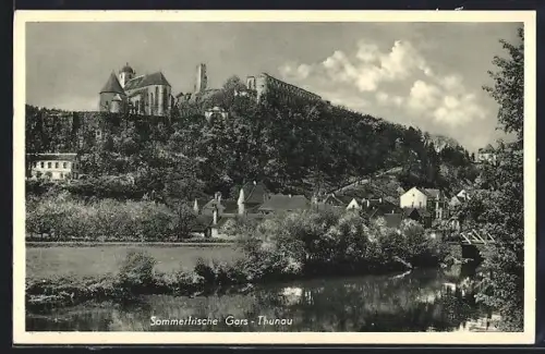 AK Gars-Thunau, Teilansicht mit Ruine