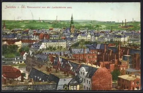 AK Zwickau i. Sa., Totalansicht von der Lutherkirche aus