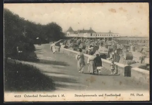 AK Brunshaupten i. M., Strandpromenade und Familienbad