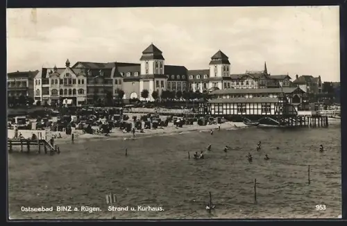 AK Binz, das Kurhaus am Strand