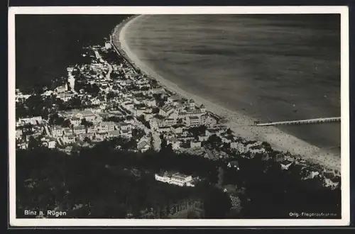 AK Binz a. Rügen, Teilansicht, Fliegeraufnahme
