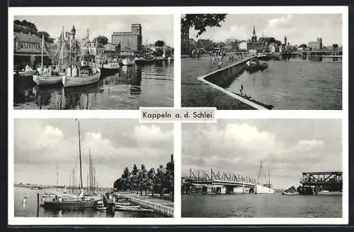AK Kappeln, Teilansichten mit Hafen