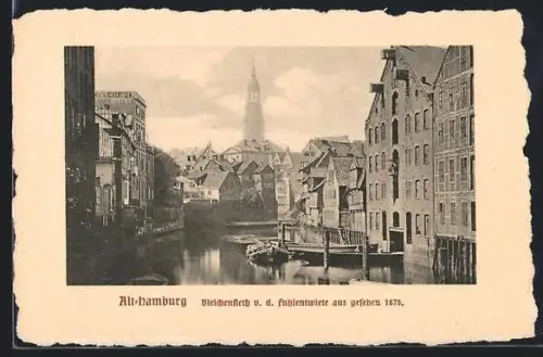 AK Alt-Hamburg, Bleichenfleth von der Fuhlentwiete aus gesehen