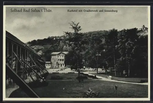 AK Bad Sulza i. Thür., Kurhotel mit Gradierwerk und Sonnenburg