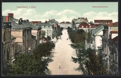 AK Landau, Blick über die Ostbahnstrasse