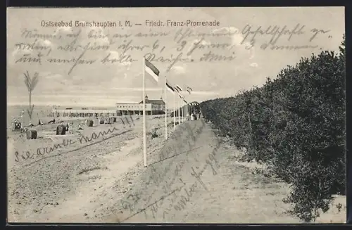 AK Brunshaupten i. M., Ostseebad, Friedrich Franz-Promenade