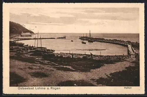 AK Lohme a. Rügen, Ostseebad, Hafen
