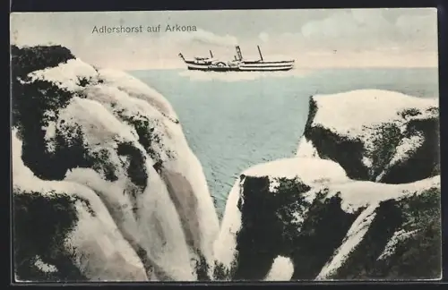 AK Arkona, Adlershorst, Panorama mit Dampfer