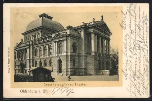 AK Oldenburg i. Gr., Grossherzogliches Theater