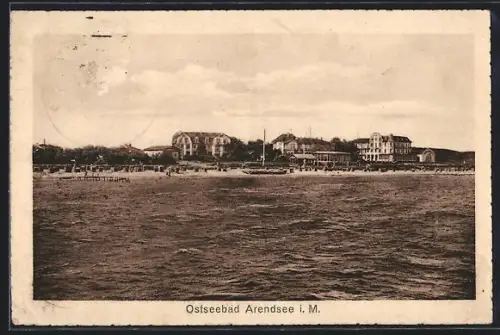 AK Arendsee i. M., Strandpromenade, Seeblick, Hotels
