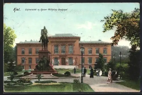 AK Kiel, Universität, Kaiser Wilhelm-Denkmal