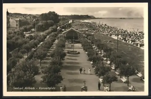 AK Seebad Ahlbeck, Konzertplatz, Strand, Promenade