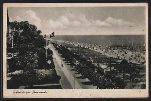 AK Bansin, Strandpromenade, flaggen