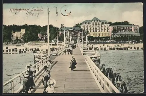 AK Heringsdorf, Kurhaus, Seebrücke, Strandpromenade