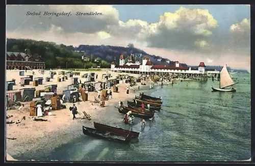 AK Seebad Heringsdorf, Strandleben