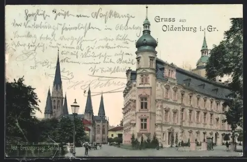 AK Oldenburg i. Gr., Grossherzogl. Schloss und Kirche