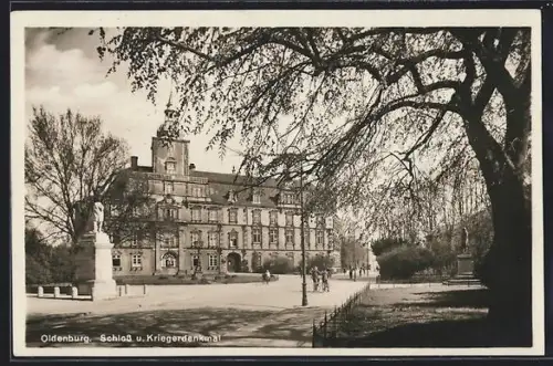 AK Oldenburg, Schloss, Kriegerdenkmal