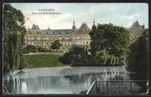 AK Hamburg-Neustadt, Partie am Ziviljustizgebäude