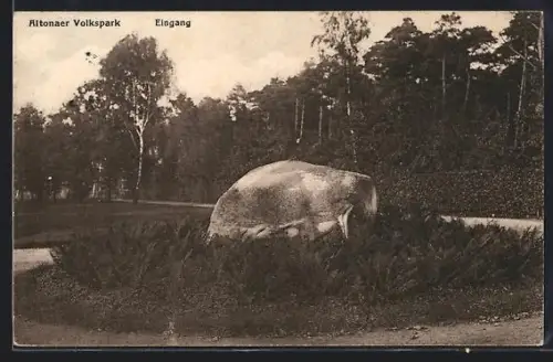AK Hamburg-Altona, Altonaer Volkspark, Eingang