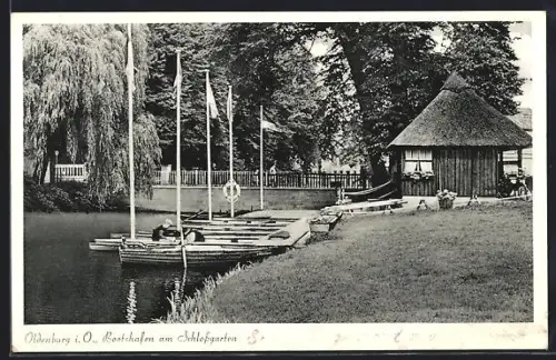 AK Oldenburg i. O., Bootshafen am Schlossgarten