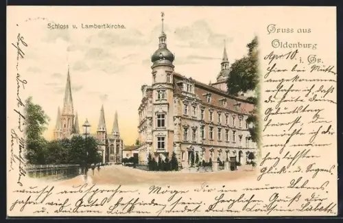 AK Oldenburg i. Gr., Schloss, Lambertikirche