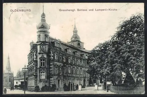 AK Oldenburg, Grossherzogl. Schloss, Lamperti-Kirche
