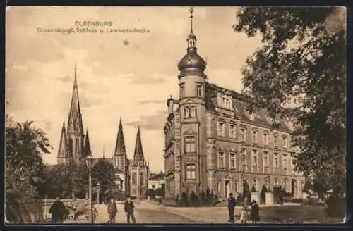 AK Oldenburg, Grossherzogl. Schloss, Lamberti-Kirche