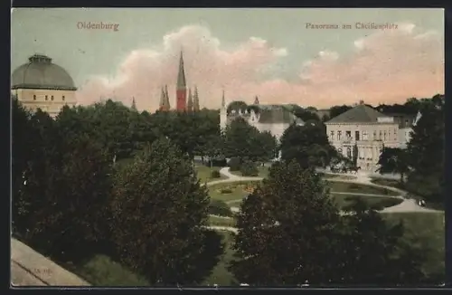 AK Oldenburg, Panorama am Cäcilienplatz