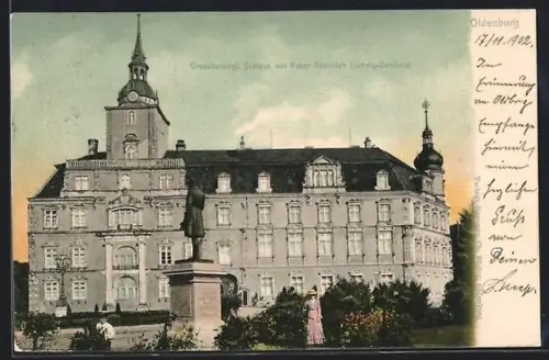 AK Oldenburg, Schloss, Peter-Friedrich-Ludwig-Denkmal