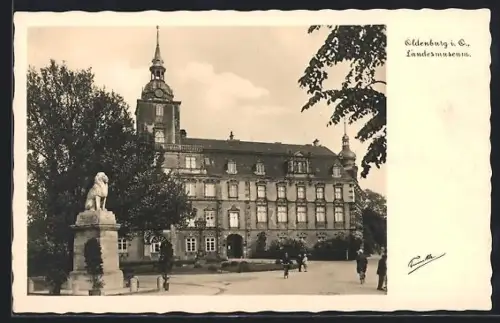 AK Oldenburg i. O., Landesmuseum, Löwendenkmal