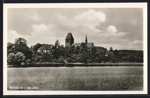 AK Ratzeburg i. Lbg., Uferpartie mit Dom