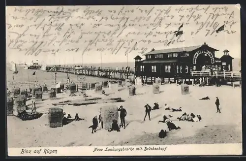AK Binz / Rügen, Neue Landungsbrücke mit Brückenkopf