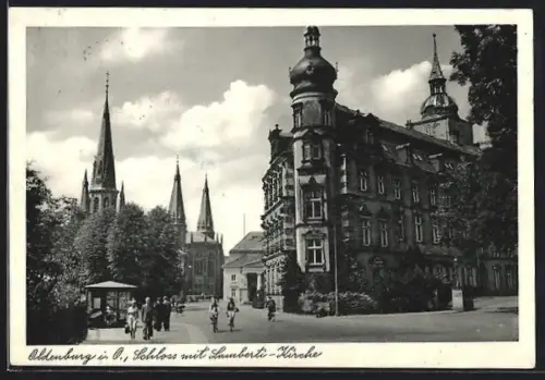 AK Oldenburg i. O., Schloss mit Lamberti-Kirche