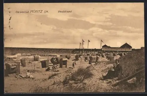 AK Müritz i. M., Weststrand mit Strandkörben